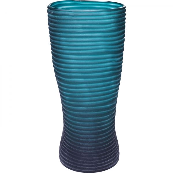 Modrá skleněná váza Swirl Turquoise 31cm - KARE