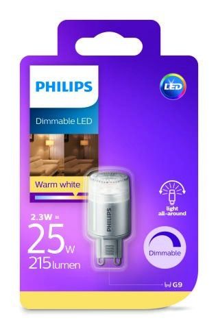 Philips LED 2,5W/25W G9 WW 230V Dim kapsula  teplé světlo (2700K) - Svítidla FEIM