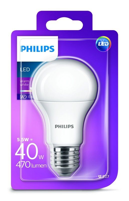 Philips LED 5,5W/40W E27 WW A60 FR ND  teplé světlo (2700K) - Svítidla FEIM
