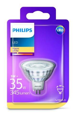Philips LED žárovka GU5.3 5W teplá bílá / bodová / 345 lm / 2700 K (8718696710494) - Dekolamp s.r.o.