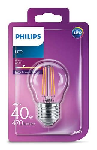 Philips LED E27 P45 teplá bílá 4W/40W - Svítidla FEIM