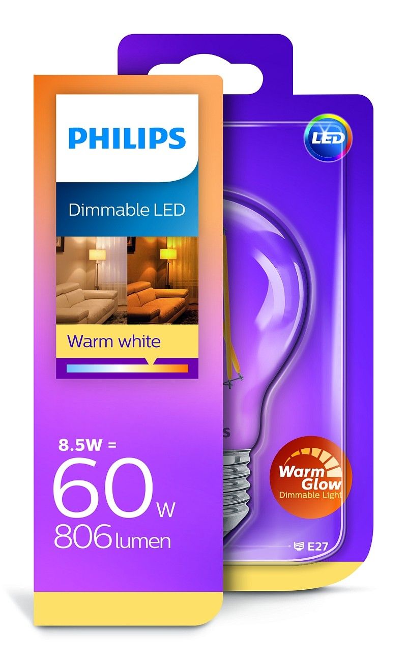 Philips LED Classic 8,5W/60W E27 WW CL A60 WGD - Svítidla FEIM