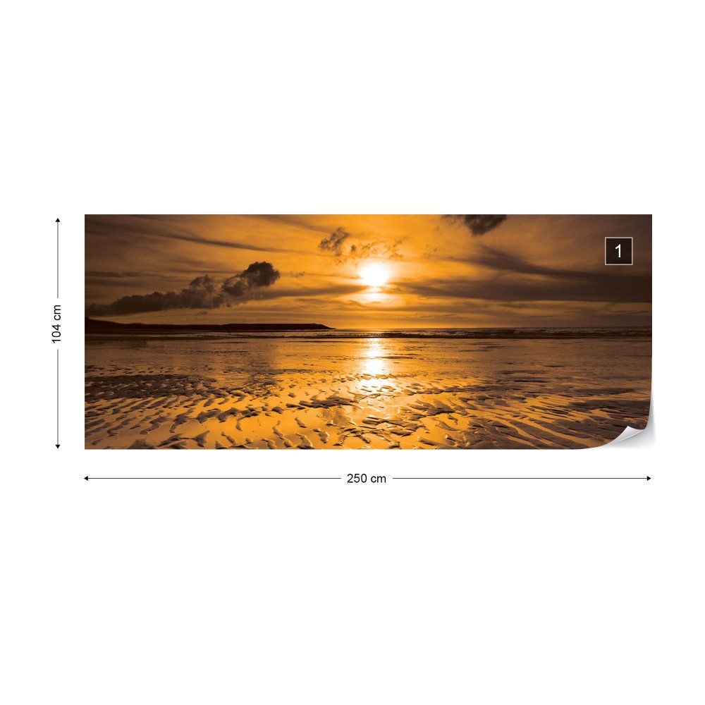 Fototapeta GLIX - Beach Sunset Coastal 2 + lepidlo ZDARMA Vliesová tapeta  - 250x104 cm - GLIX DECO s.r.o.