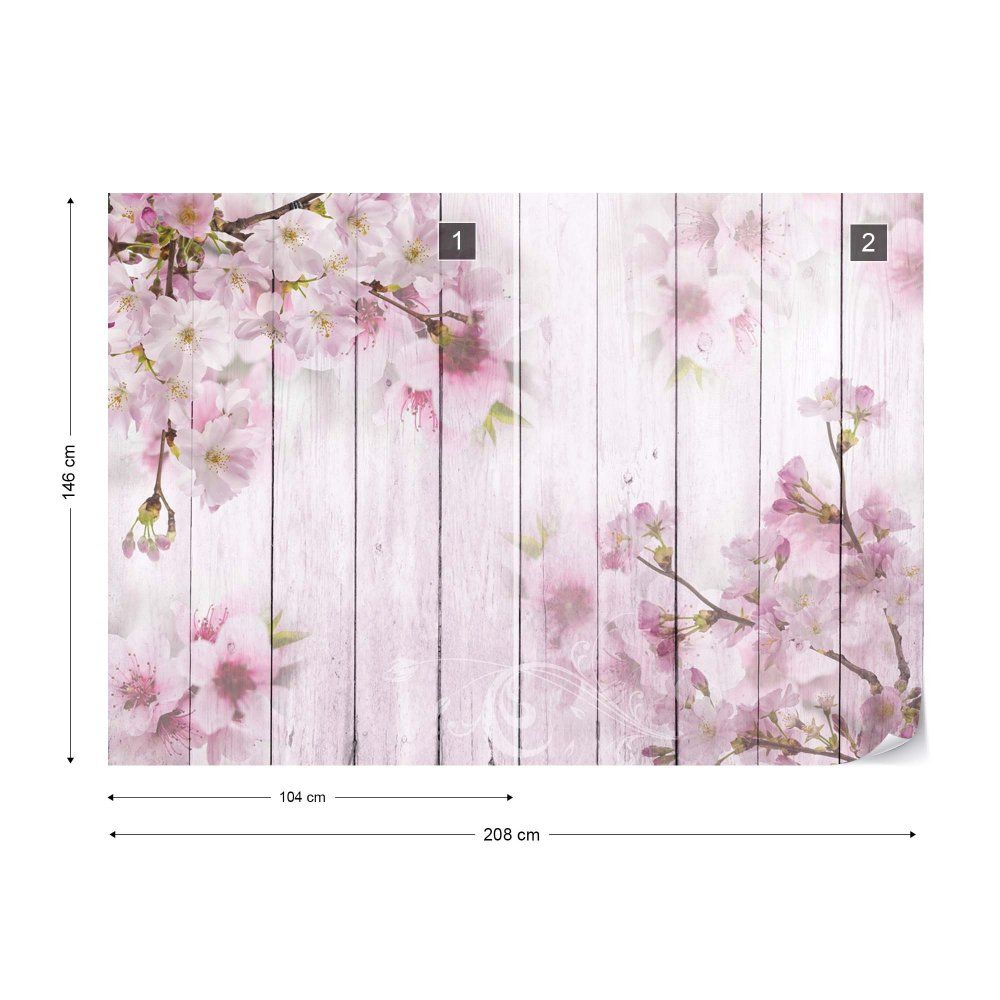 Fototapeta GLIX - Vintage Chic Cherry Blossom Flowers  + lepidlo ZDARMA Vliesová tapeta  - 208x146 cm - GLIX DECO s.r.o.