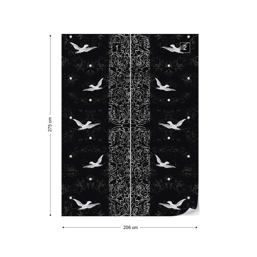 Fototapeta GLIX - Vintage Pattern Birds  + lepidlo ZDARMA Vliesová tapeta  - 206x275 cm - GLIX DECO s.r.o.