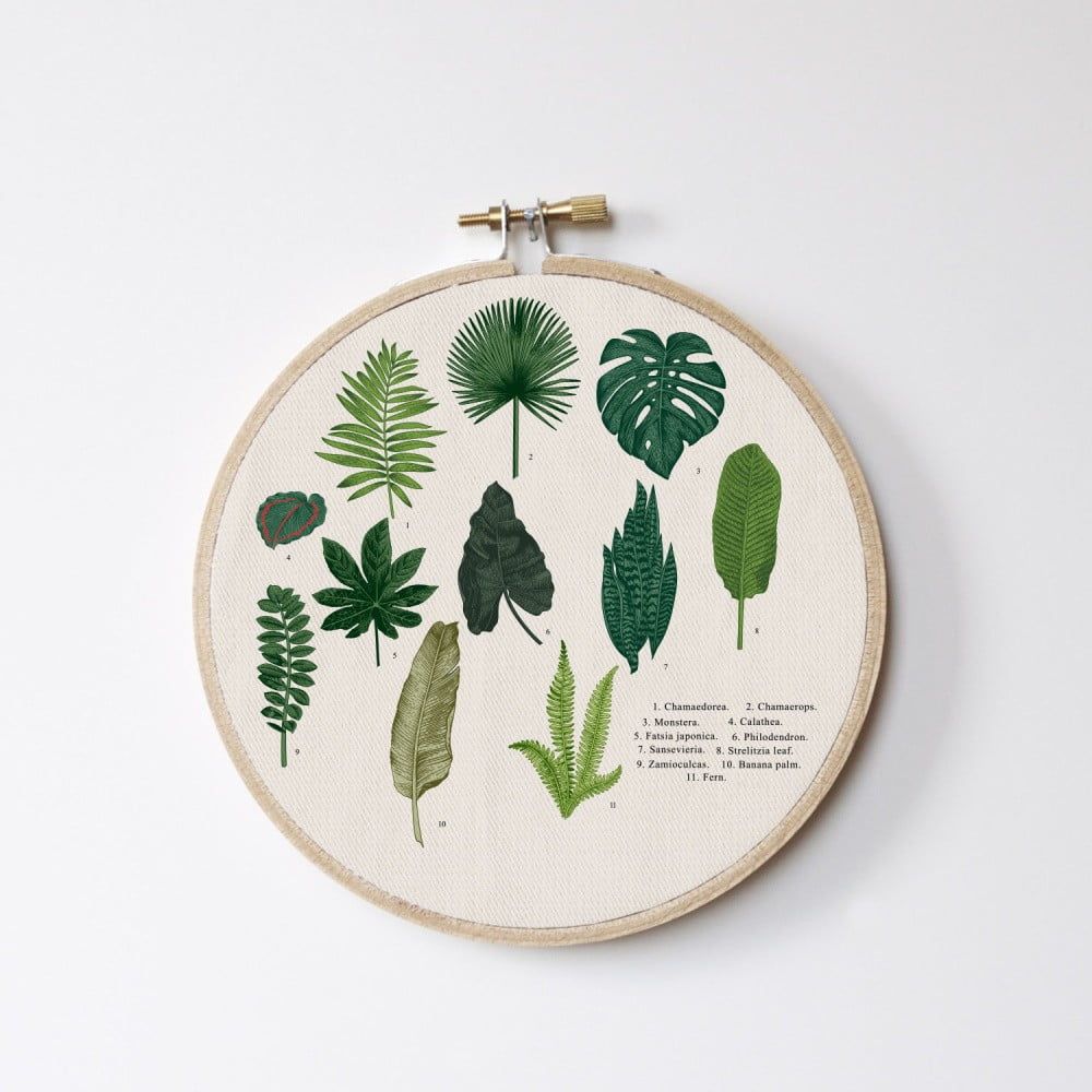 Nástěnná dekorace Surdic Stitch Hoop Leafes Index, ⌀ 27 cm - Bonami.cz