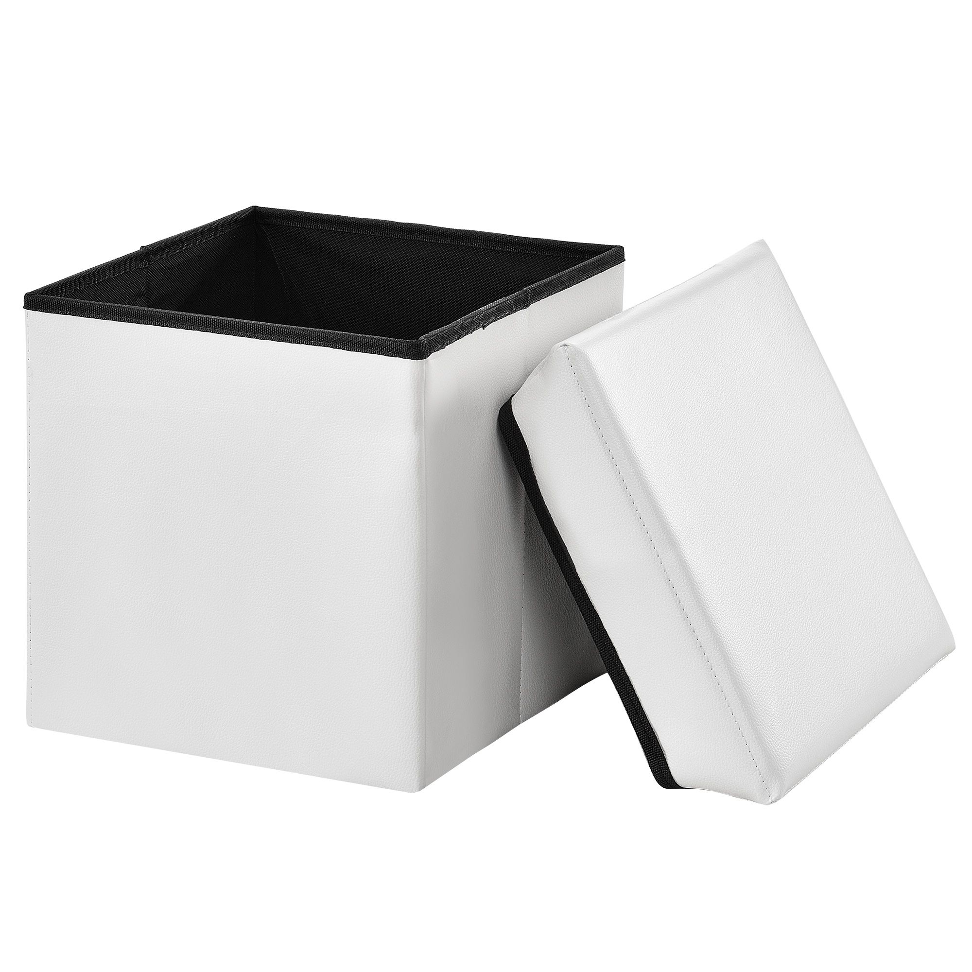 [en.casa]® Skládací taburet - koženka - bílý - 30 x 30 x 30 cm - H.T. Trade Service GmbH & Co. KG