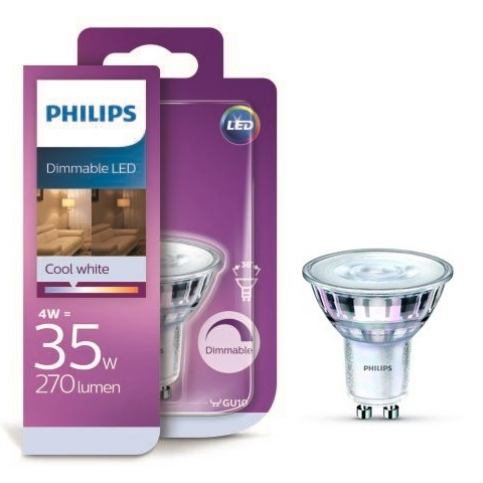 Philips LED 4W/35W GU10 CW 36D DIM bodová - Svítidla FEIM