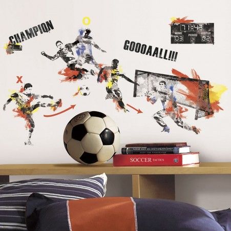 Dekorační sportovní samolepky. Obrázky Fotbalový zápas - Dětské dekorace Lunami