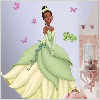 Samolepky Disney Princess. Obrázek Tiana. Princezna a žabák. - Dětské dekorace Lunami