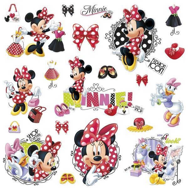 Samolepky Disney. Samolepící obrázky Minnie Mouse. - Dětské dekorace Lunami