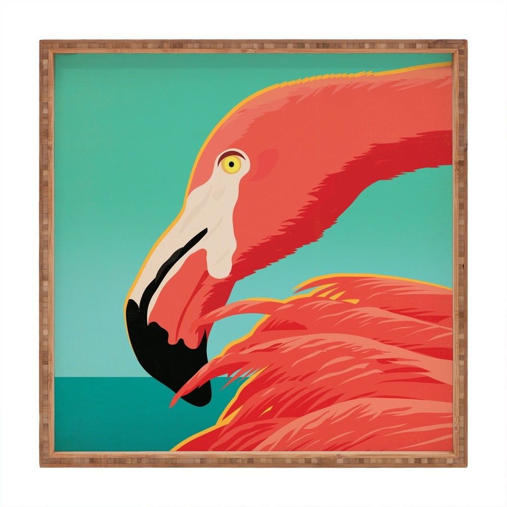 Dřevěný dekorativní servírovací tác Flamingo, 40 x 40 cm - Bonami.cz