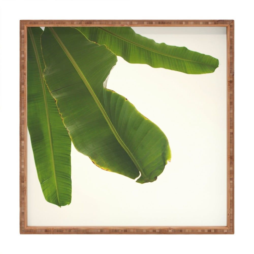 Dřevěný dekorativní servírovací tác Leaf, 40 x 40 cm - Bonami.cz