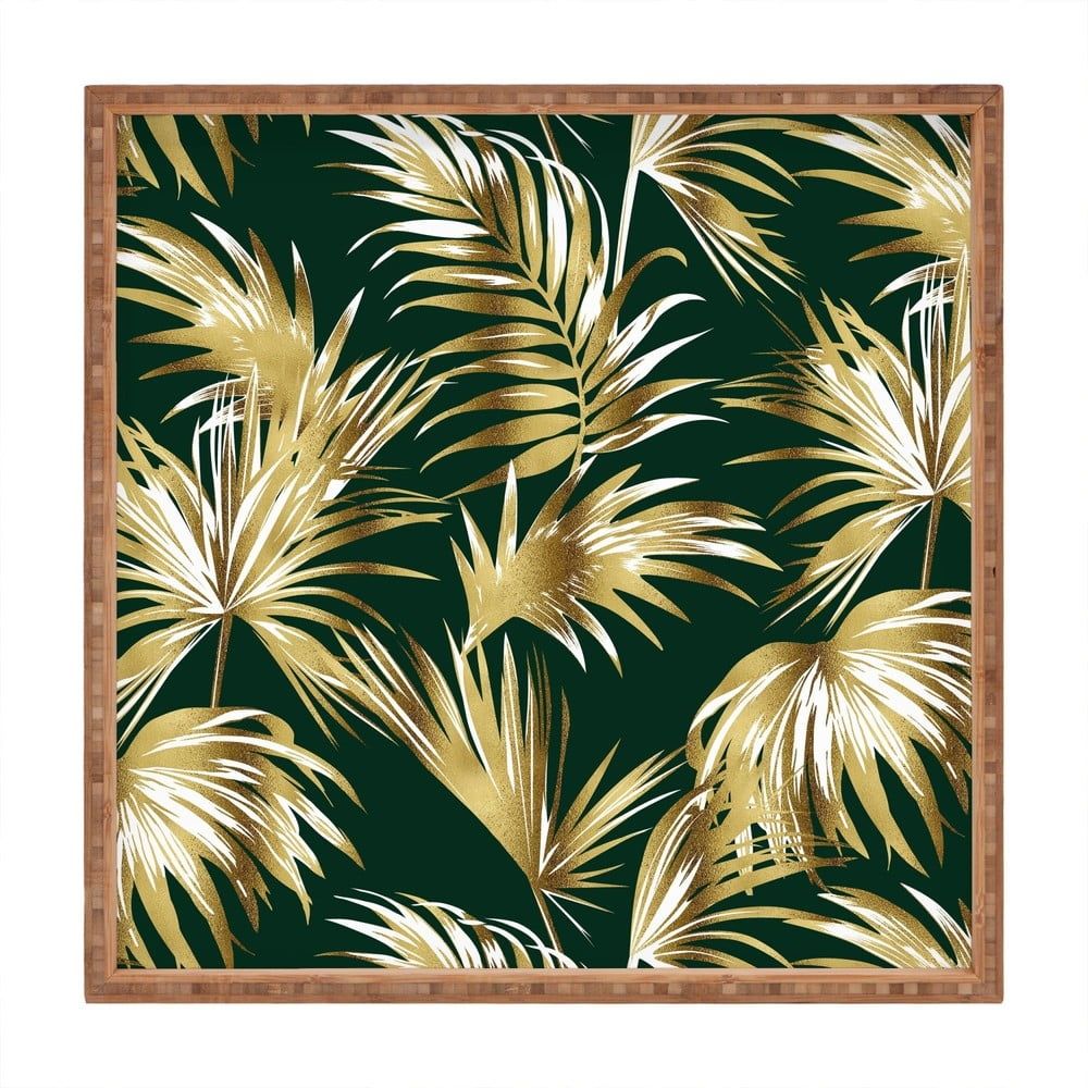 Dřevěný dekorativní servírovací tác Palms, 40 x 40 cm - Bonami.cz