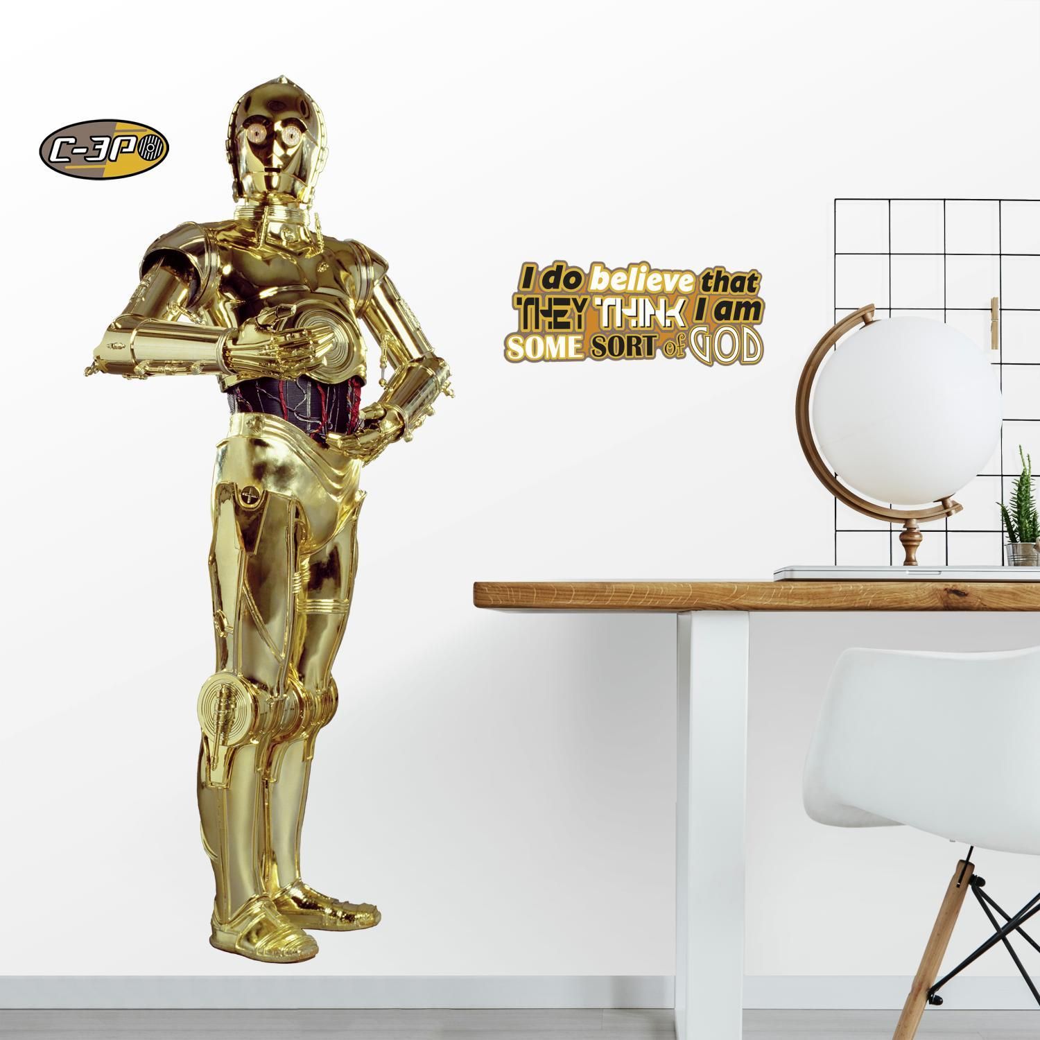 Samolepky na zeď Star Wars - robot C-3PO - Dětské dekorace Lunami