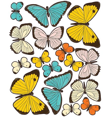 Samolepky Pasteloví motýli - Dětské dekorace Lunami