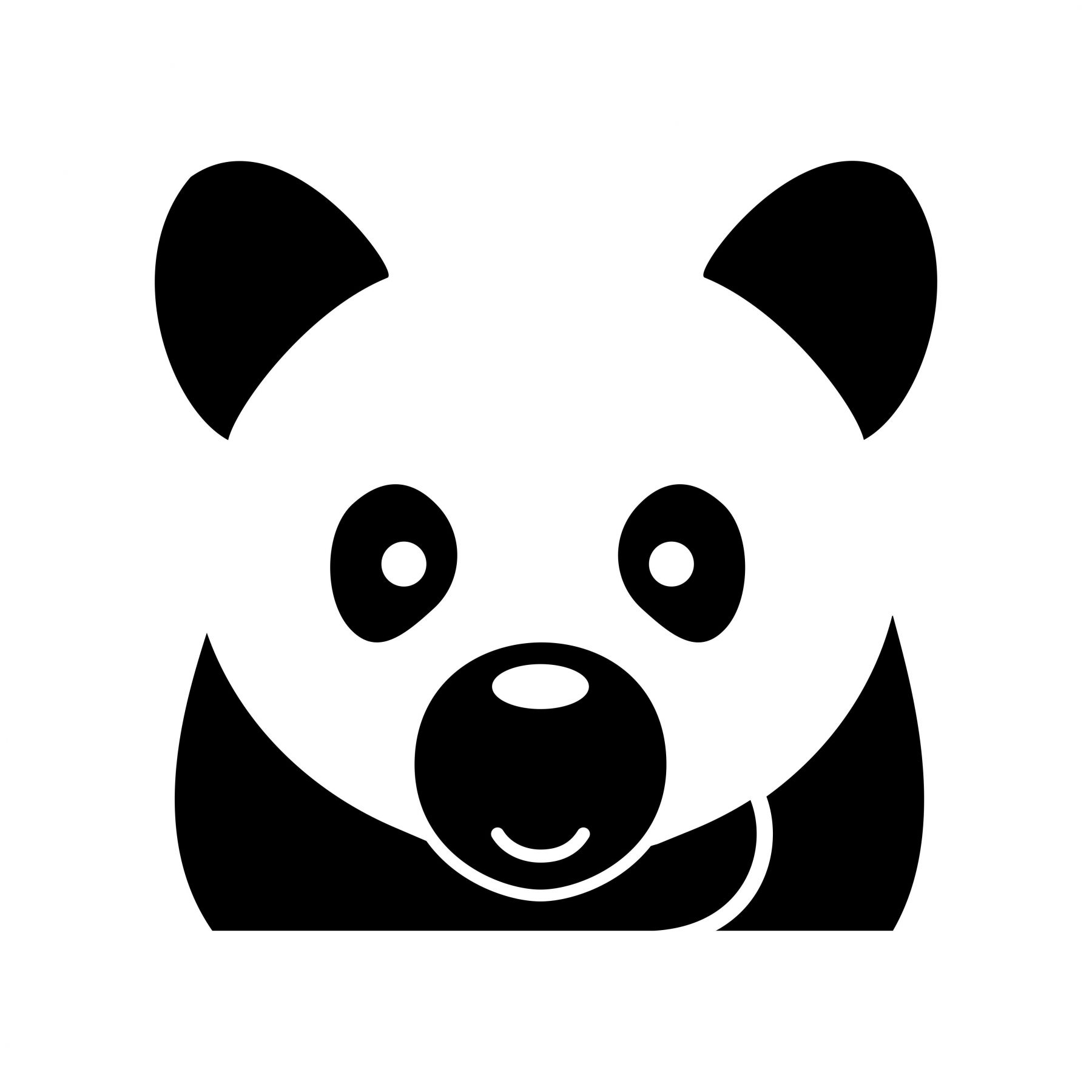 Pieris design Panda - samolepka na zeď bílá - Pieris design
