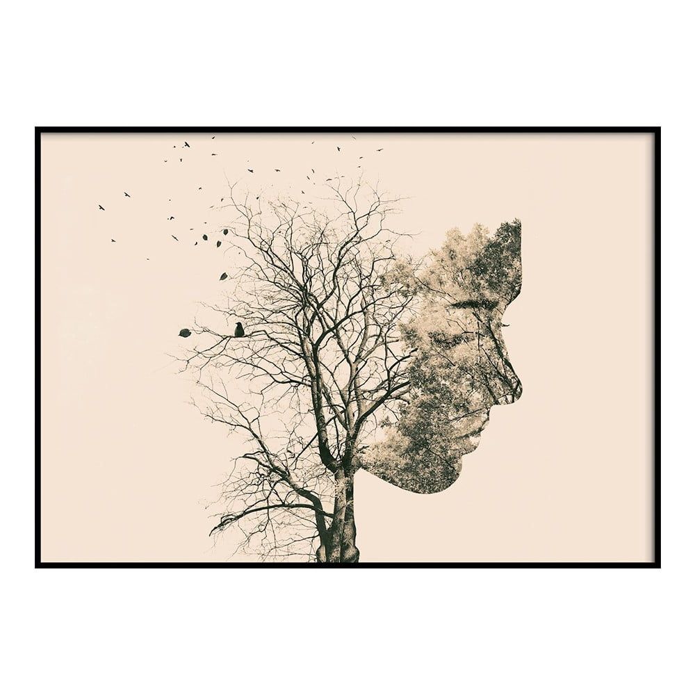 Plakát DecoKing Girl Silhouette Tree, 50 x 40 cm - Bonami.cz