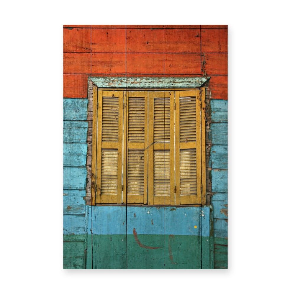 Nástěnná cedule z borovicového dřeva Really Nice Things Colorful Window, 40 x 60 cm - Bonami.cz