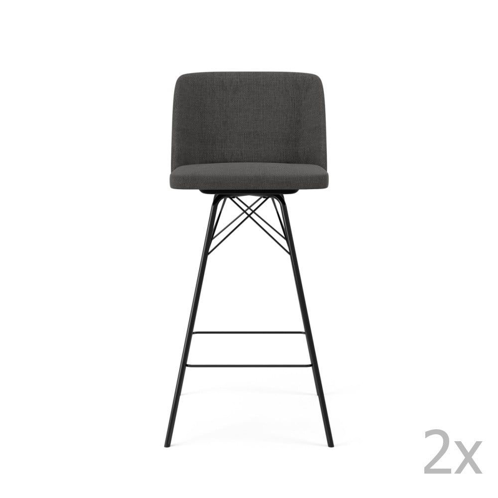 Sada 2 antracitově šedých barových židlí Tenzo Tom, výška 99 cm - Bonami.cz