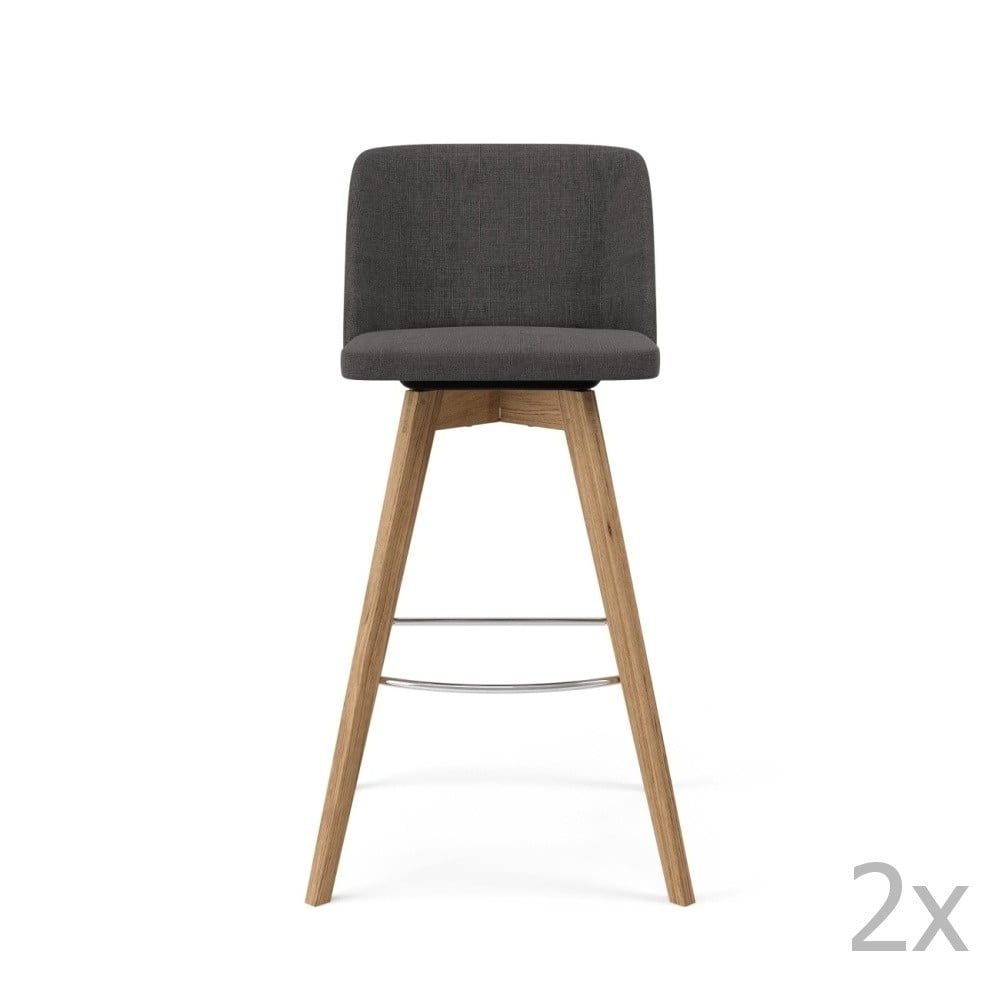 Sada 2 šedých barových židlí Tenzo Tom, výška 99 cm - Bonami.cz