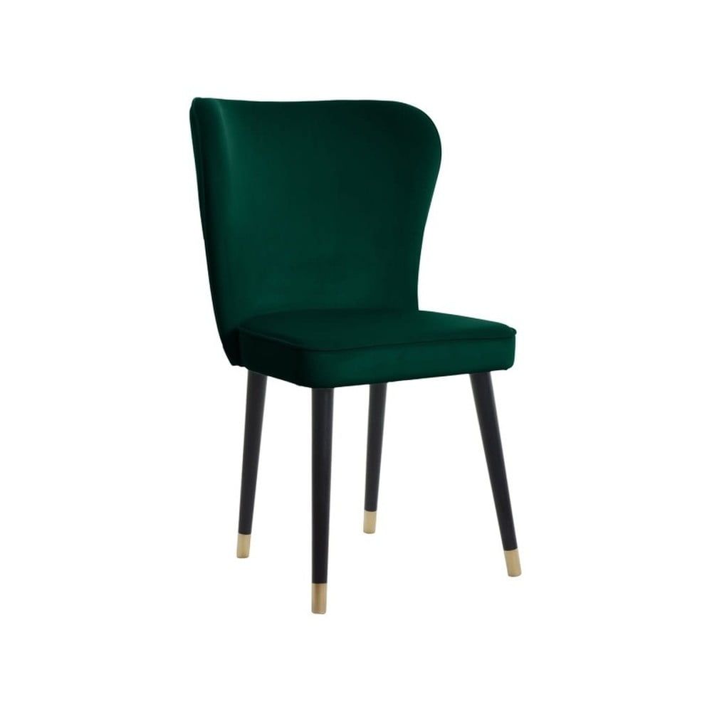 Zelená jídelní židle s detaily ve zlaté barvě JohnsonStyle Odette French Velvet - Bonami.cz