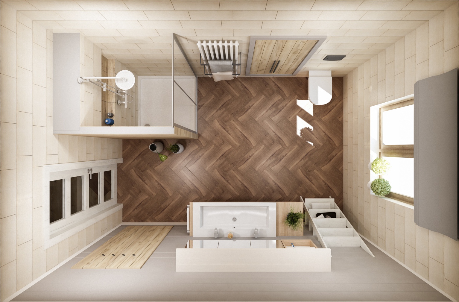 koupelnaPodkrovi5 - J. Polášek - návrhy interiéru