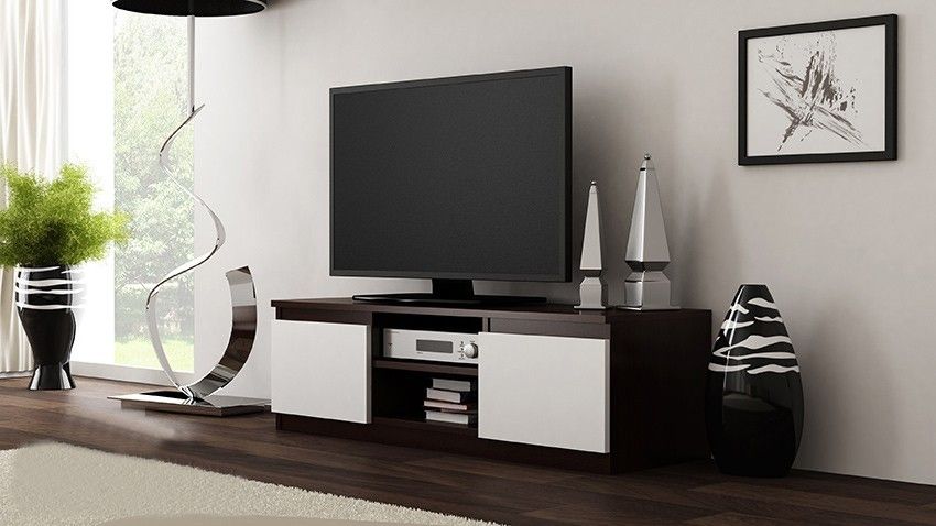 TP Living TV stolek RTV LCD 120 tmavě hnědý, bílý - Houseland.cz