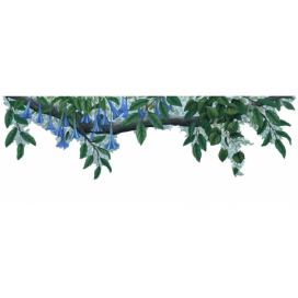 Samolepící dekorace  Rostlinná bordura modrý květ