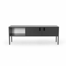Matně šedý lakovaný TV stolek Tenzo Uno 137 x 40 cm