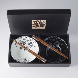 Made in Japan Set misek Silver Sakura s hůlkami 500 ml 2 ks