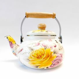 Čajník smalt 2,5L růže různé vzory