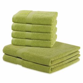 Sada 2 osušek a 4 ručníků DecoKing Ginna světle zelené