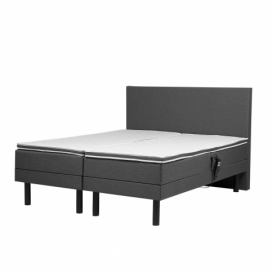 Čalouněná postel šedá elektricky polohovací 160x200 cm EARL