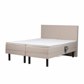 Čalouněná postel béžová elektricky polohovací 180x200 cm EARL