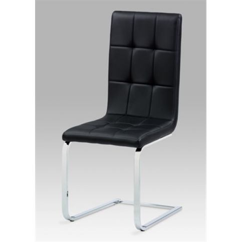 Jídelní židle DCL-103 BK (koženka černá / chrom) - Rafni