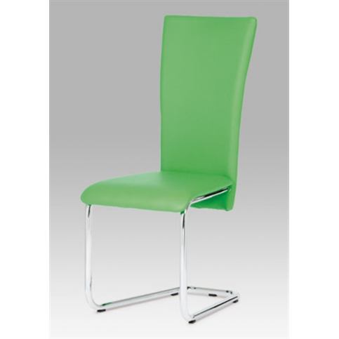 Jídelní židle DCL-173 GRN (chrom / zelená koženka) - Rafni