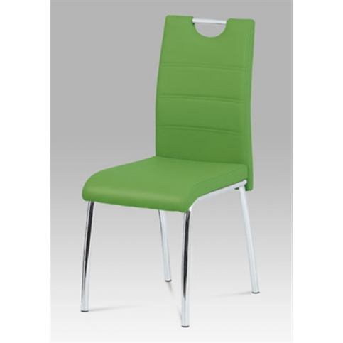 Jídelní židle DCL-401 GRN (ekokůže zelená / chrom) - Rafni