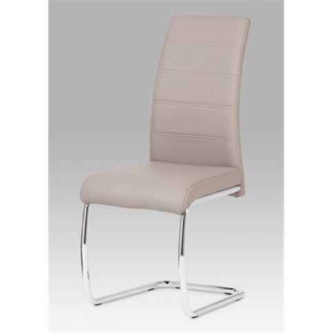 Jídelní židle DCL-407 LAN (chrom / koženka lanýžová) - Rafni