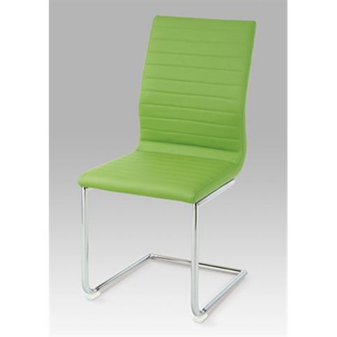 Jídelní židle HC-038-1 GRN (chrom / koženka zelená) - Rafni