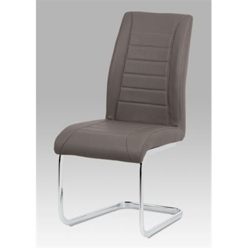 Jídelní židle HC-375 CAP (koženka cappuccino / chrom) - Rafni