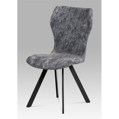 Jídelní židle HC-690 GREY2 (šedá látka, antracit kov) - Rafni