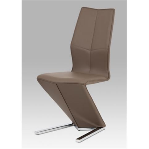 Jídelní židle HC-788 CAP (cappuccino ekokůže, chrom) - Rafni