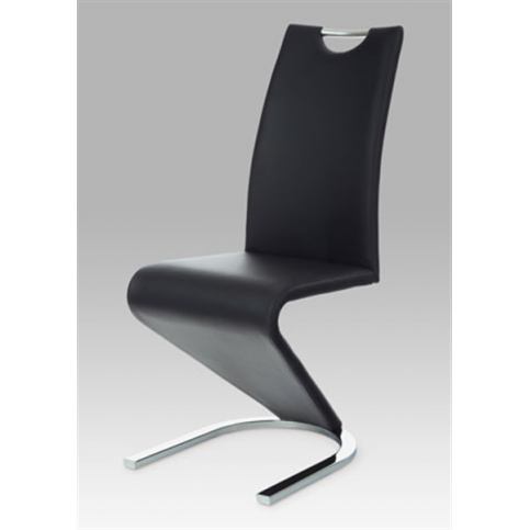 Jídelní židle HC-790 BK (koženka černá / chrom) - Rafni