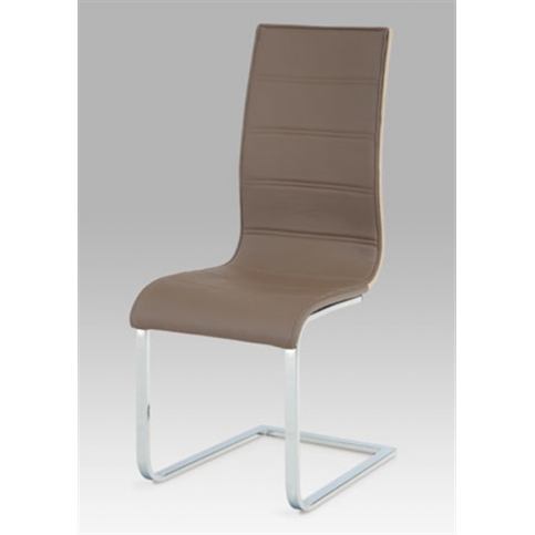 Jídelní židle WE-5022 COF (koženka coffee / sonoma / chrom) - Rafni
