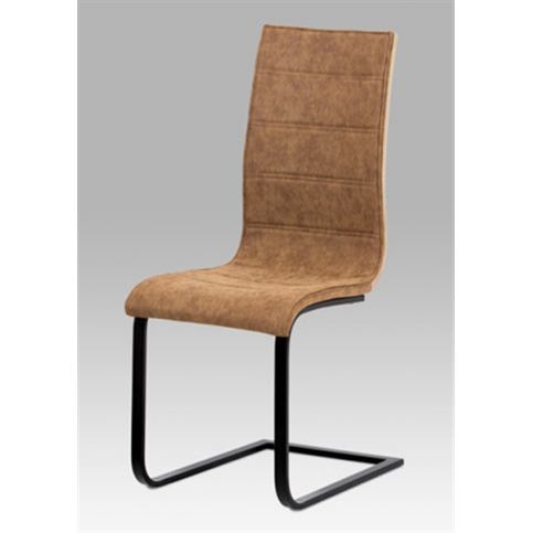 Jídelní židle WE-5023 BR3 (látka \"COWBOY\" hnědá, překližka San Remo, matný černý - Rafni