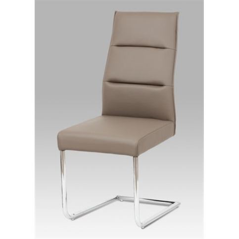 Jídelní židle WE-5033 CAP1 (chrom / koženka cappuccino) - Rafni