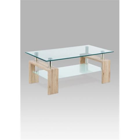 Konferenční stolek AF-1024 SRE (san remo / čiré a mléčné sklo) - Rafni