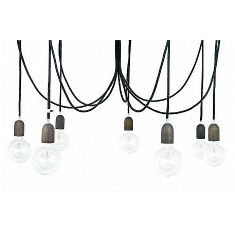IMINDESIGN Závěsný lustr IMIN 7 žárovek, dřevo/vlna tmavá - Alhambra | design studio