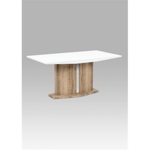 Jídelní stůl AT-2013 CAN (vysoký lesk bílý / Canyon Grey) - Rafni